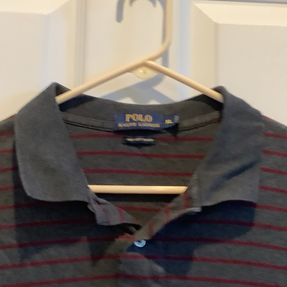 Polo by Ralph Lauren Men's Polo Shirt - Dark Blue and Burgundy - Picture 3 of 9